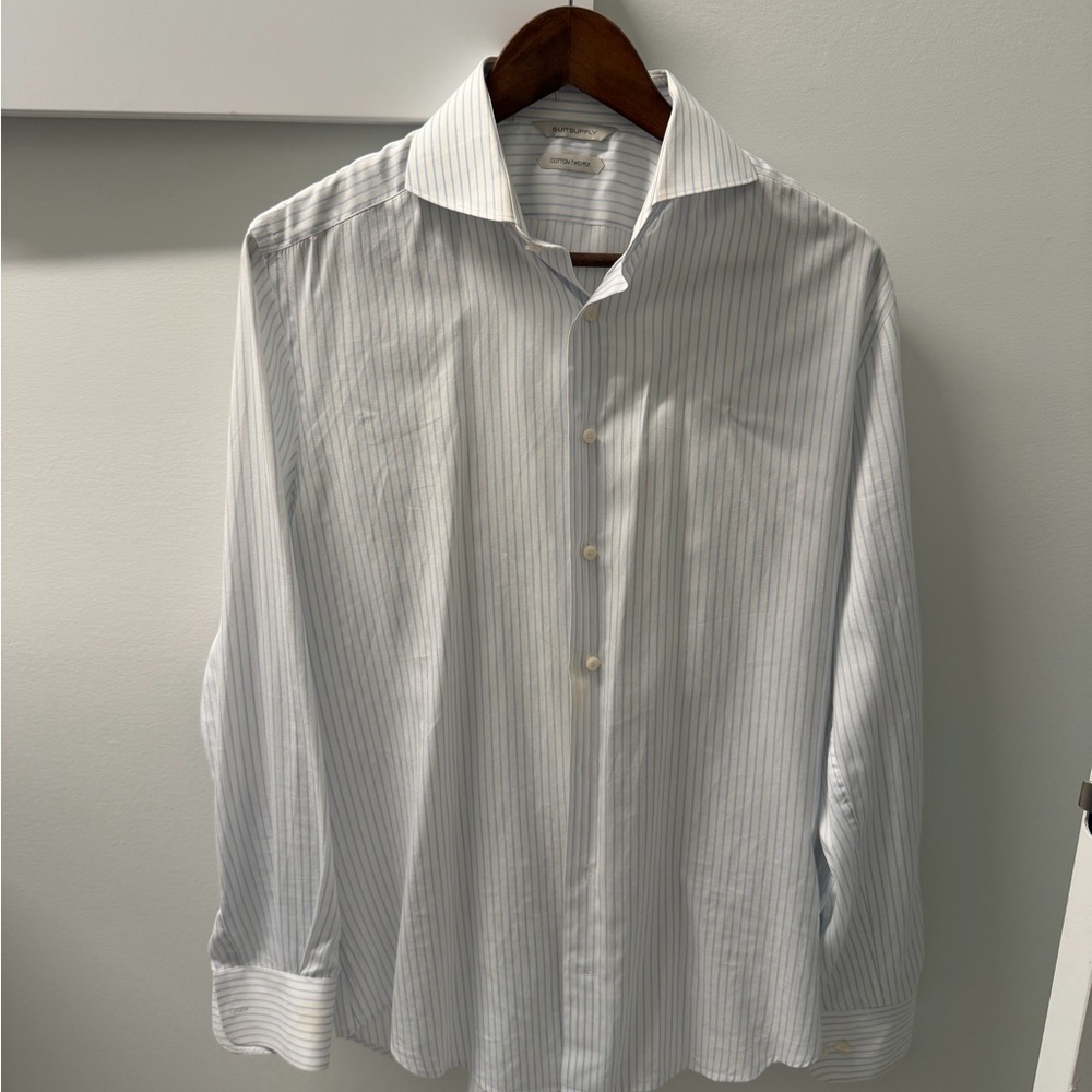 Suitsupply Light Blue Striped Dress Shirt
